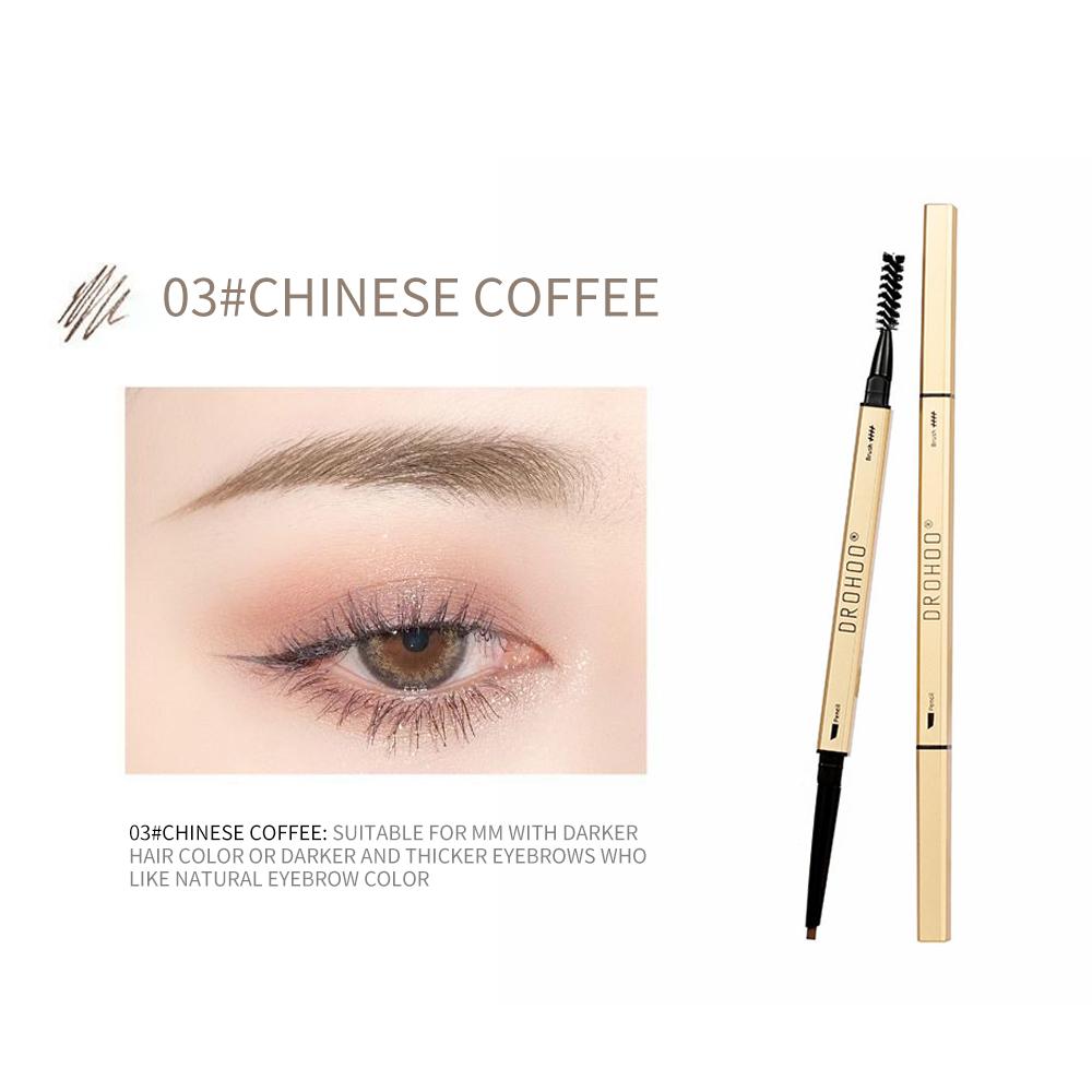 Make-up für Frauen, wasserfester Stift zur Augenbrauenverstärkung, mit Doppelkopfstift und Pinsel, langlebige Augenbrauenkosmetik, einfach zu tragen kaffeebraun