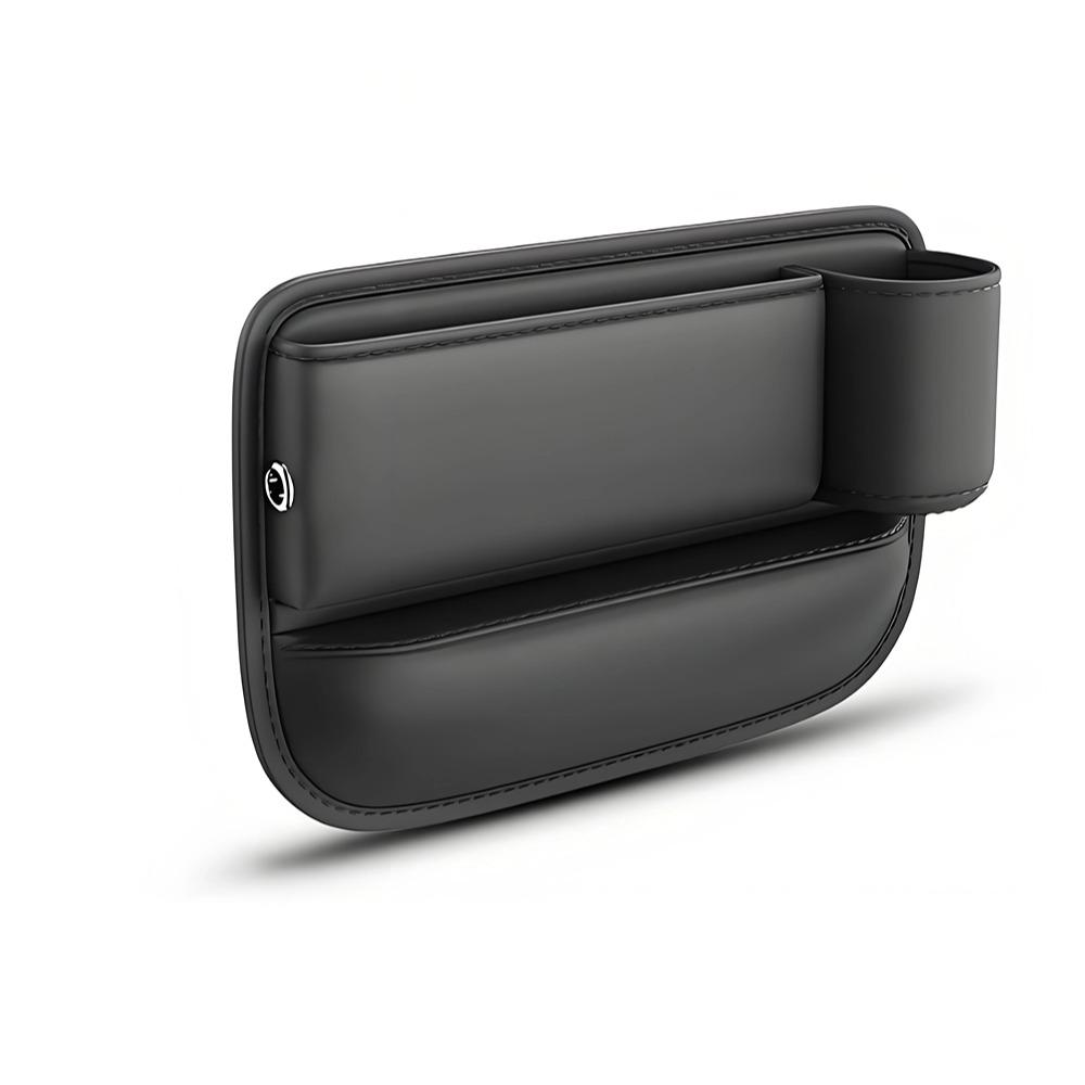 Autositz-Lückenaufbewahrungstasche, Autositz-Seitenspalt-Aufbewahrungsbox, Organizer, Lückenfüller mit Flaschenhalter, PU-Leder, universell Passenger seat