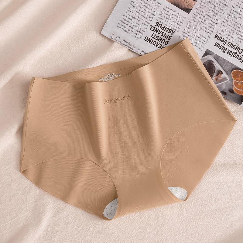 Höschen Damenunterwäsche Antibakterielle hautfreundliche Eisseide Große Größe Hochelastische Dreieckshöschen aus Nylon mit mittlerer Taille XL orange