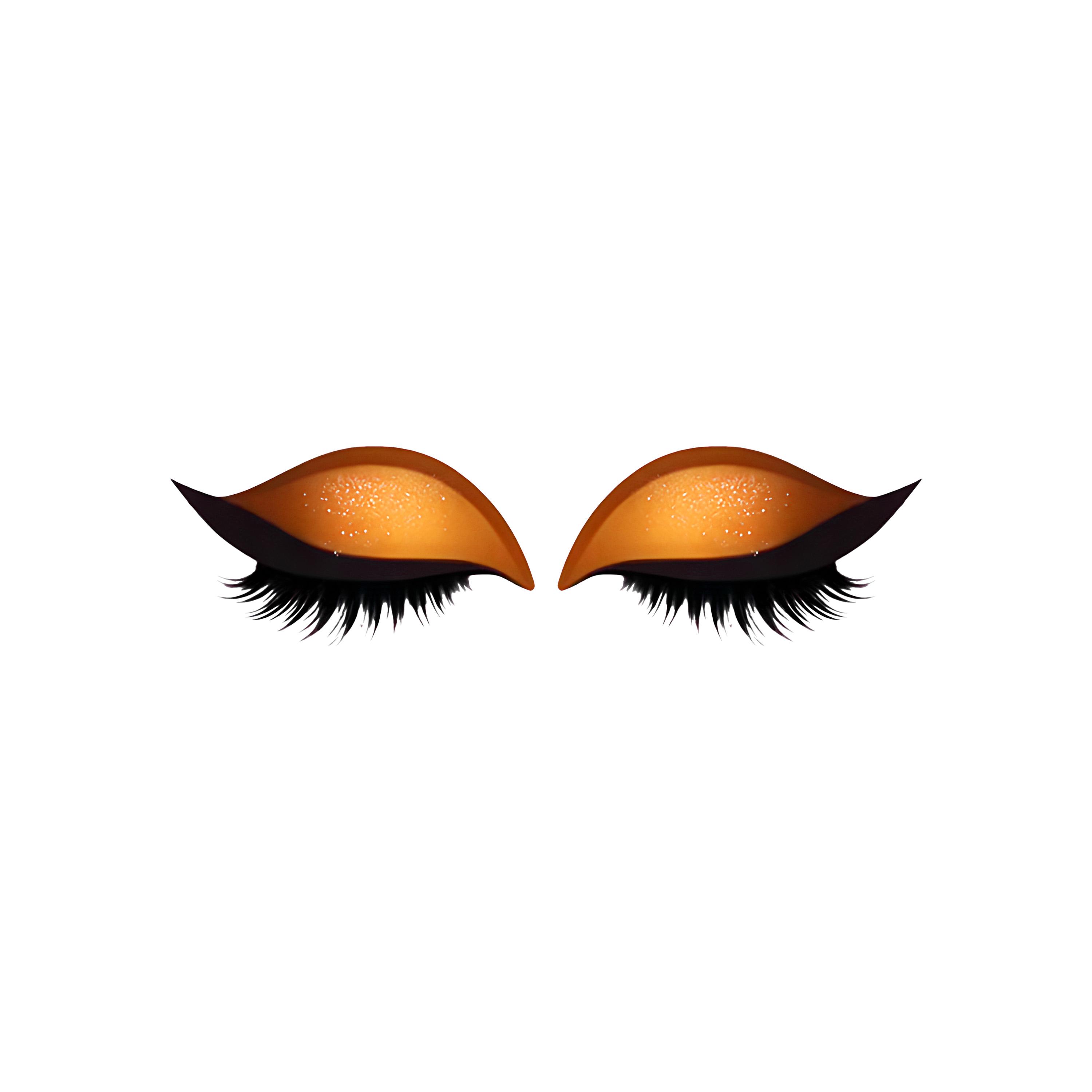 Lidschatten-Wimpern-Patch, Lidschatten-Wimpern-Make-up-Aufkleber, Bunter Schönheits-Mode-Lidstrich-Aufkleber, 2-in-1 Wiederverwendbare Augen-Make-up-Aufkleber One Size orange