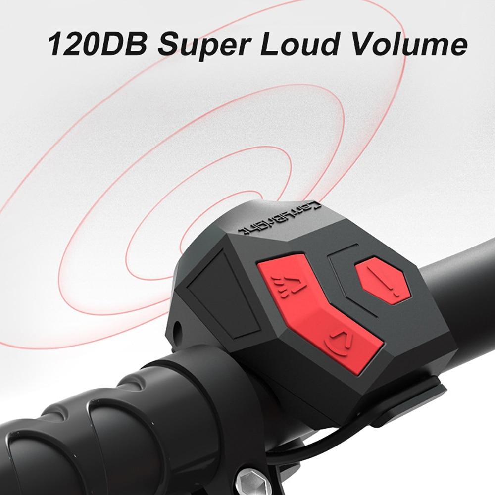 Elektronische Fahrradhupe, wiederaufladbar, Diebstahlsicherung, 120 dB, laute Hupe für Fahrrad, MTB, Roller, Fahrradzubehör