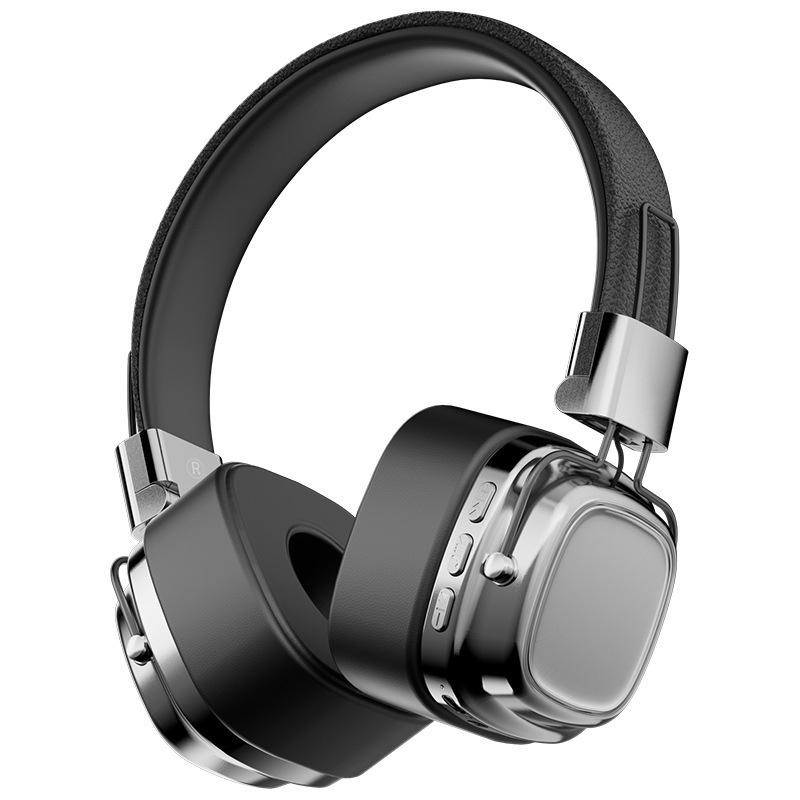 Retro On-Ear Kopfhörer Kabellose Bluetooth 5.3 Headsets HIFI Stereo-Sound Gaming Kopfhörer TF/AUX Musikplayer Geräuschunterdrückung silber/schwarz