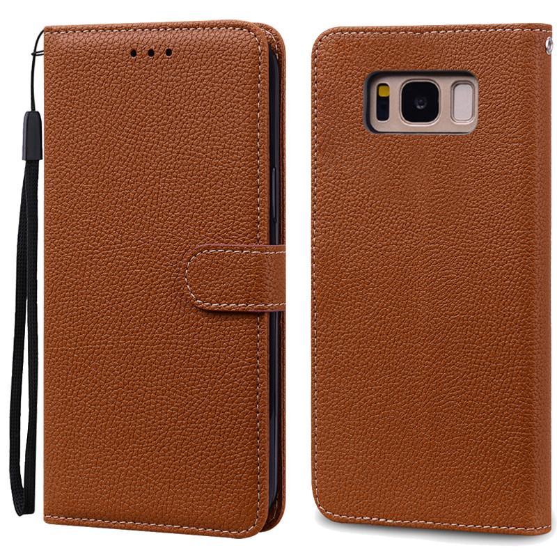 S8/S8 Plus Fall Für Samsung Galaxy S8 Fall G950F Leder Brieftasche Flip Fall Für Samsung Galaxy S8 Plus G955F telefon Fall Fundas For Samsung S8 braun