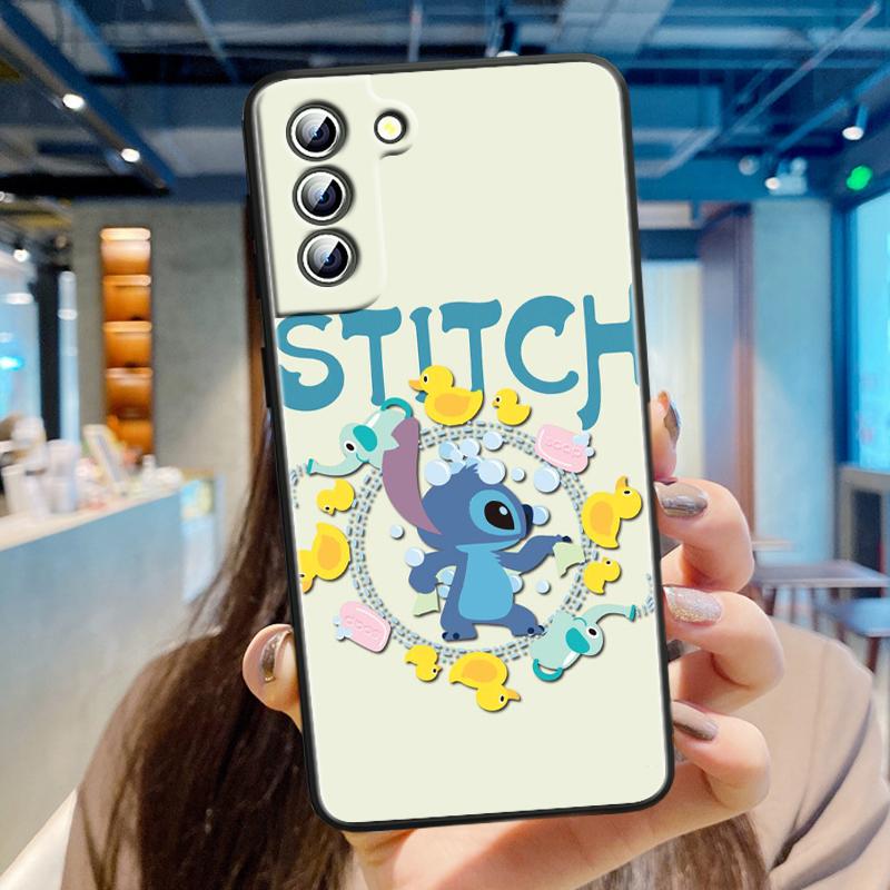 Stitch Cartoon Cute für Samsung Galaxy S24 S23 S22 S21 S20 FE S10 S10E Plus Ultra Pro Lite 5G Schwarze TPU-Telefonhülle Samsung S10 Lite