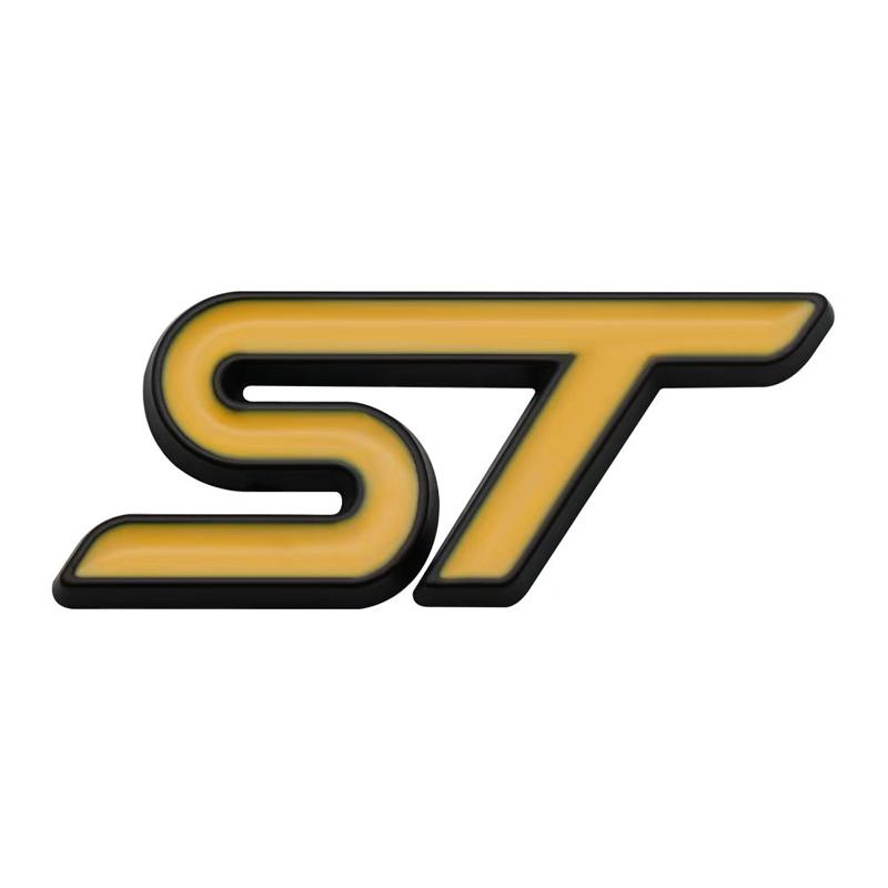 3D Metall ST Auto Lenkrad Emblem Aufkleber für ST Focus x 2 3 Kuga FIESTA MONDEO VIGNALE ECOBOOST KUGA Auto Auto Styling gelb