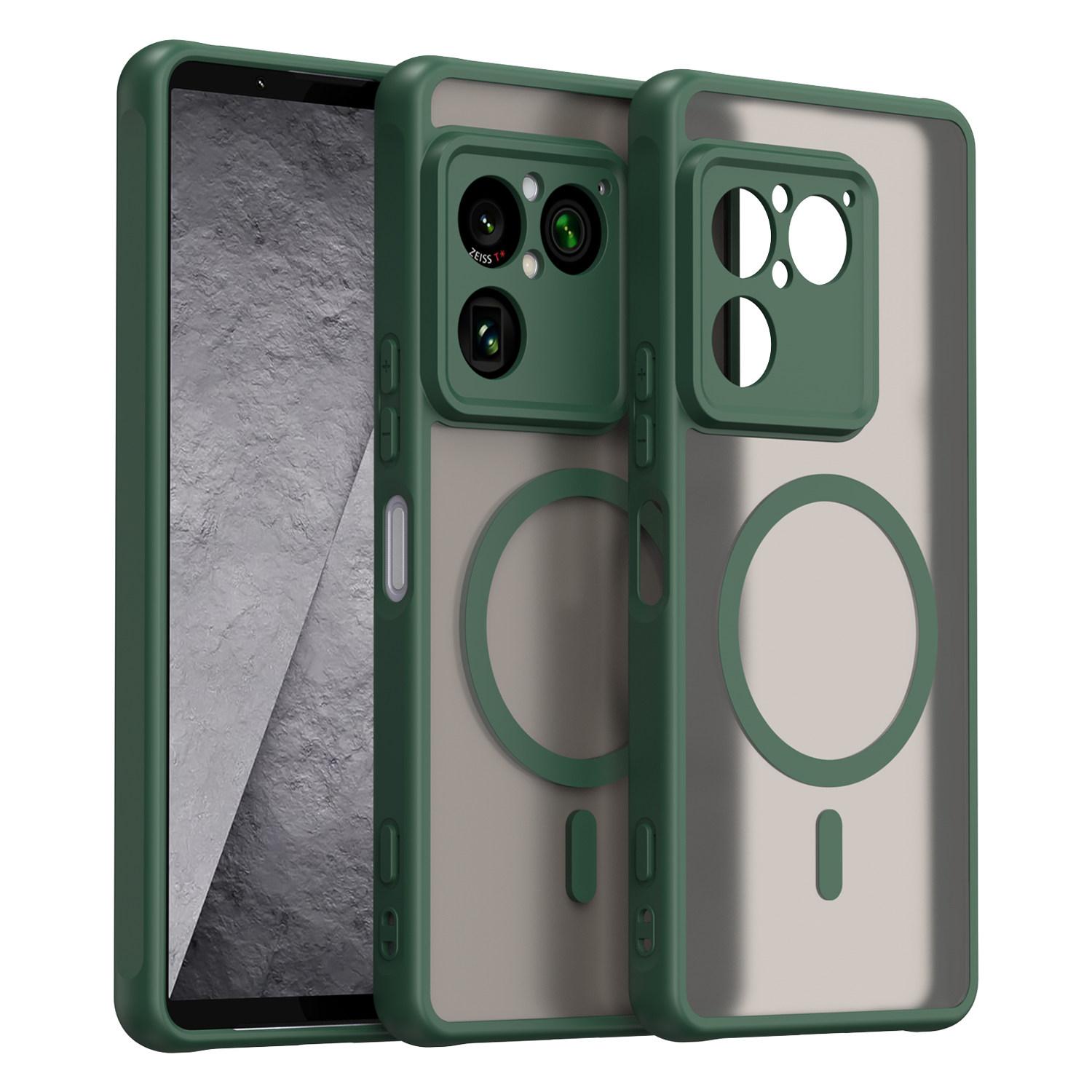 Für Sony Xperia 1 VIII Hülle Harte PC+TPU Magnetische Soft-Touch Matt Stoßfeste Handyhülle Für Sony Xperia 1VIII 5G Schale Stoßfänger Sony Xperia 1 VIII grün