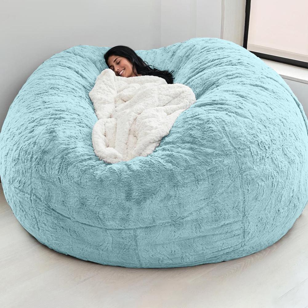 Startseite Schwamm Bett Sitzsack Stuhlbezug Schonbezug Doppelbett Schlafzimmer Balkon Große Couch Rund Weich Flauschig himmelblaue