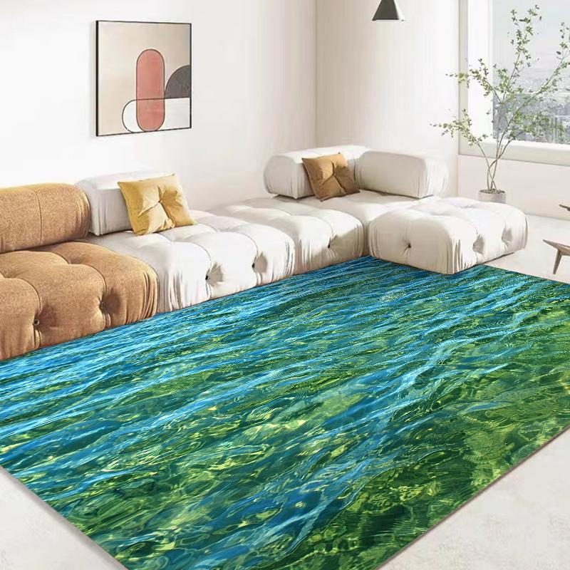 3D Ozean Meerwasser Teppich Meer Teppich für Wohnzimmer Teppiche Heim Bodendekor Wohnzimmer Kinderspielmatten Dekoration Hotel Lounge Matte 100x150cm