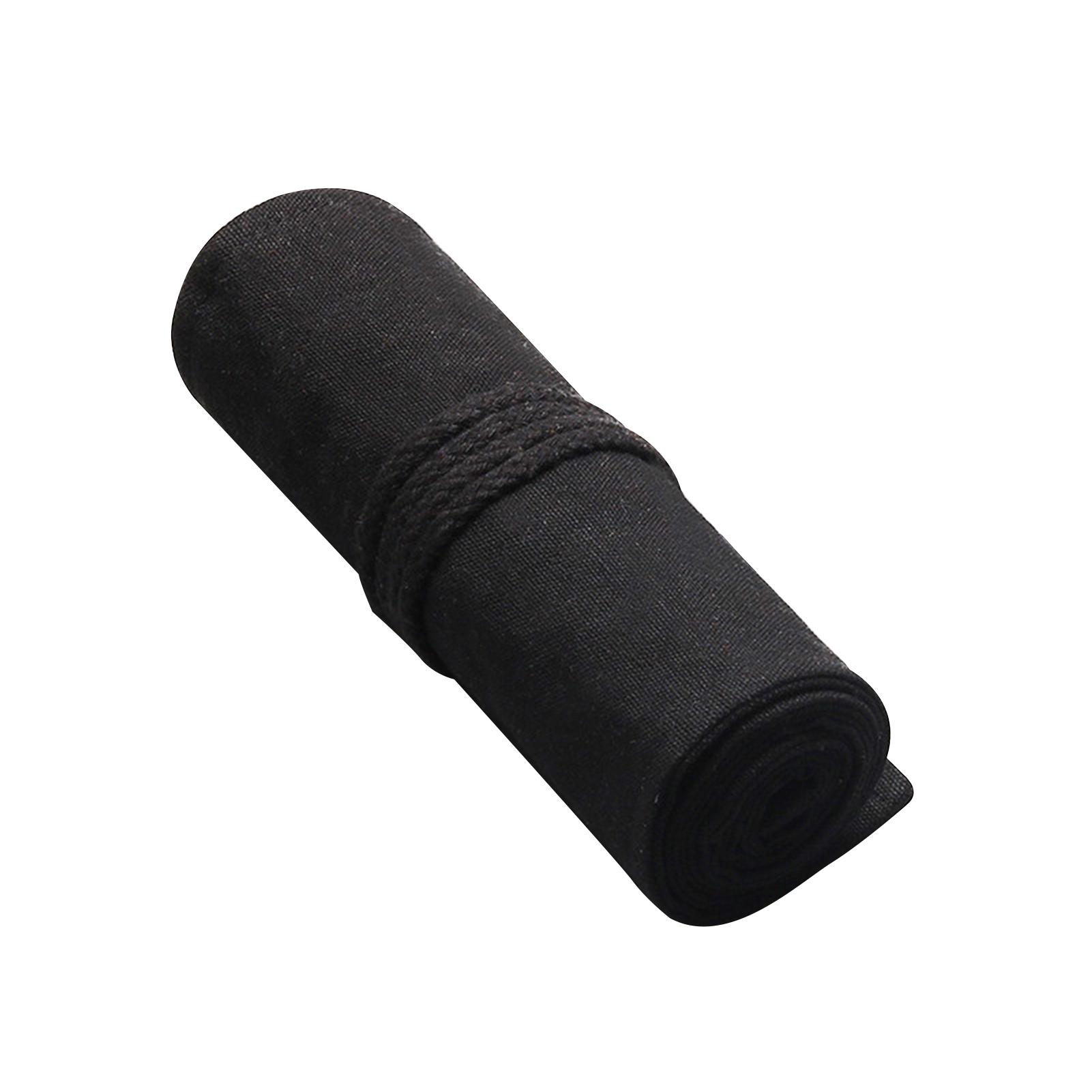 Pinselhalter, Leinwand, aufrollbar, Stifthalter, Künstler-Zeichnungsstift, Aufbewahrungstasche, 12 Fächer, Leinwand 12 slots schwarz