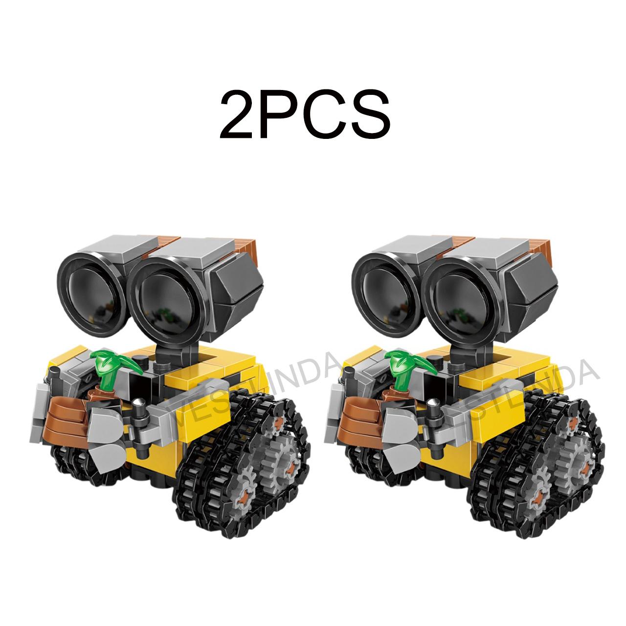 1/2 Stück Space Wall E Roboter Bausätze MOC Beweglicher Humanoider Roboter Steckbausteine Spielzeug Lernspielzeug Spiel Zubehör