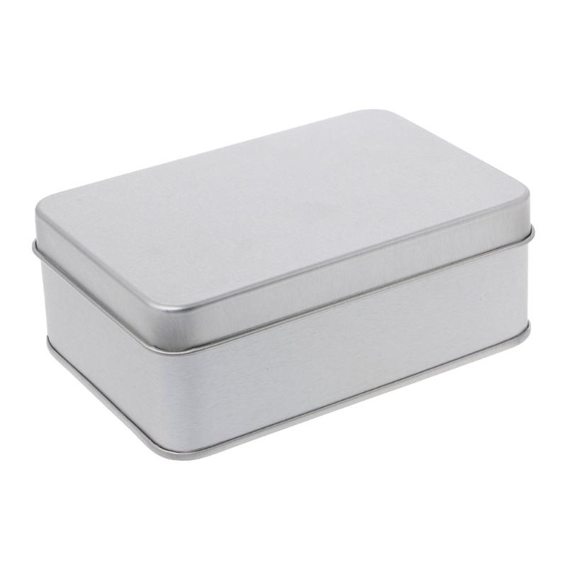 Kleine Aufbewahrungsbox aus Metalldose, silberfarben, Organizer für Geld, Münzen, Süßigkeiten, Schlüssel 10.7cmx7.2cmx4cm