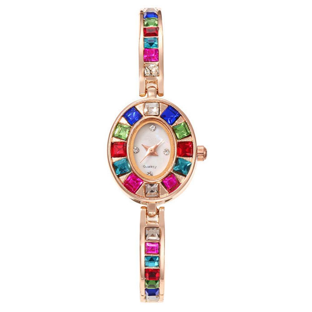 Armbanduhr Quarz Armbanduhren Bunte Damen Armbanduhr Runde Quarzuhr Weiblich rose gold