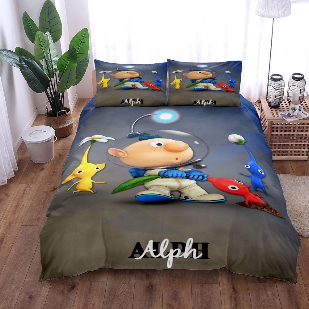 Pikmin Bugs Bettbezug-Set, King-Size-Bett, Queen-Size-Bett, Doppelbett, Full Twin Single Size-Bettwäsche-Set 140x210cm