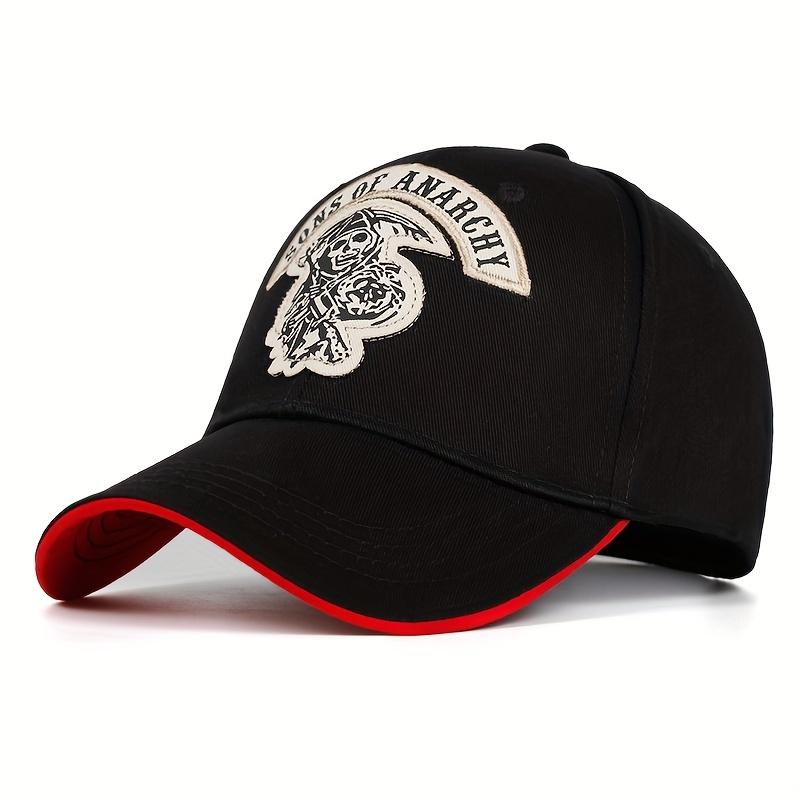Modische Baseballkappe aus Baumwolle mit Buchstabenstickerei, Sonnenschutzhut für den Außenbereich, für Männer und Frauen, Hip-Hop-Caps, Trucker-Mützen rot/schwarz