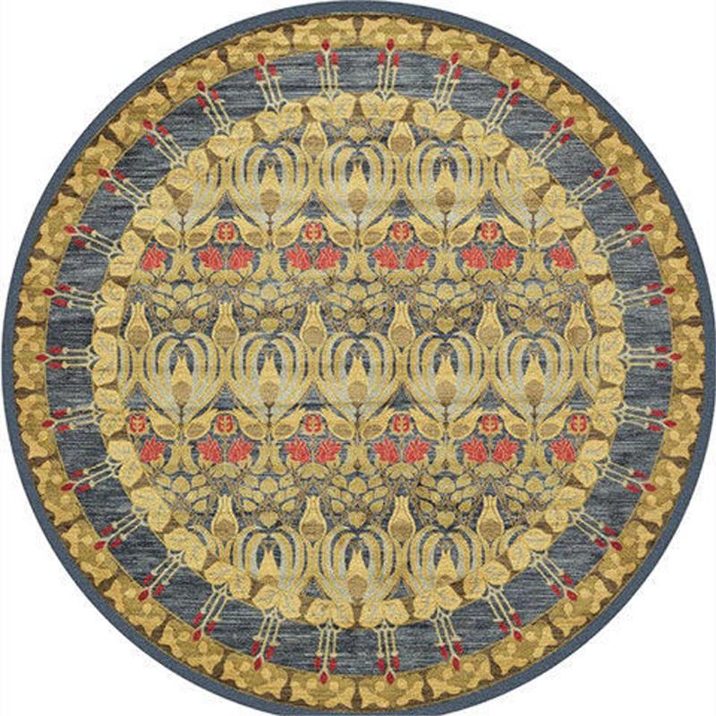 Runde, kurzflorige europäische Teppiche für Wohnzimmer, Schlafzimmer und Schlafzimmer – rutschfeste Teppiche, dicke Fußmatten 80x80CM