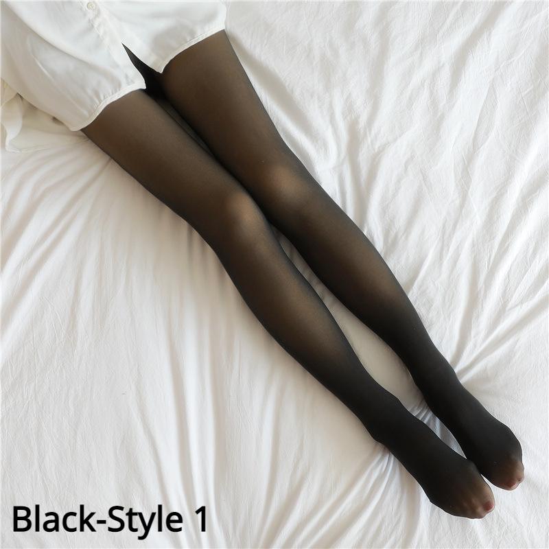 Damen Strumpfhosen Frühling Durchscheinende Socken Hosen Herbst Winter Strumpfhosen Thermohosen Legging Strumpfhosen One size schwarz