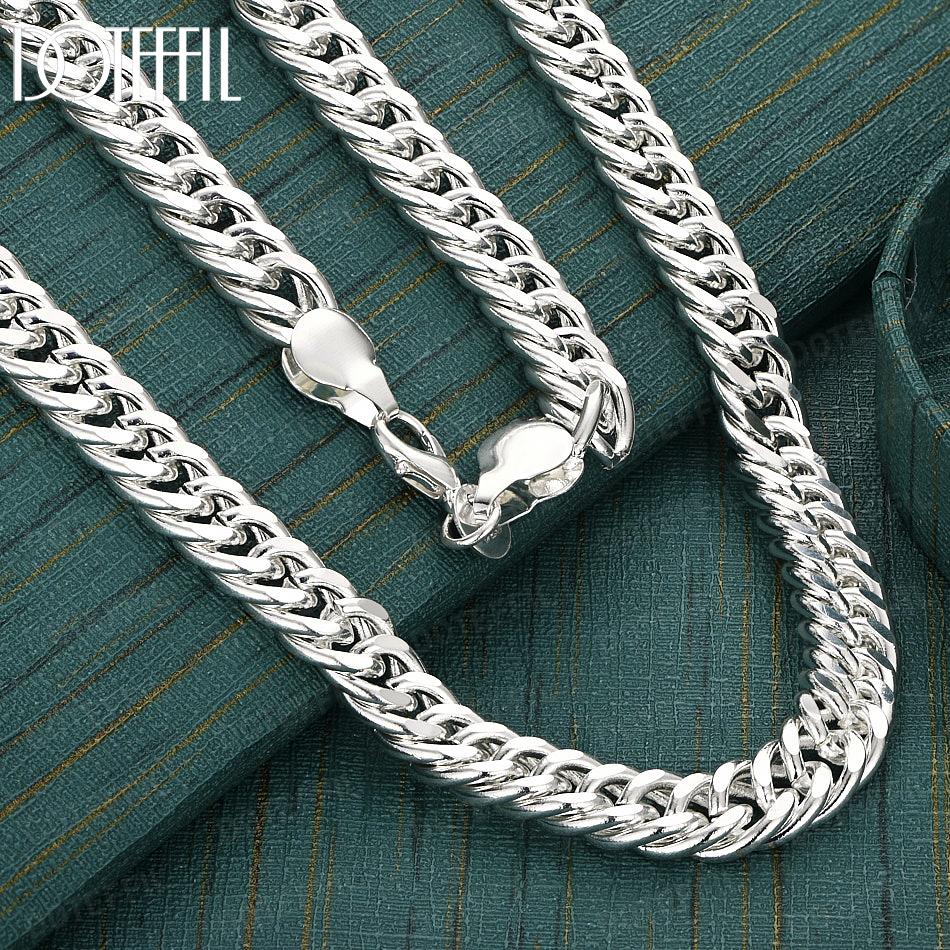 925 Sterlingsilber 20/24 Zoll 10mm Panzerkette Mode Halskette Hochzeitsschmuck 50cm
