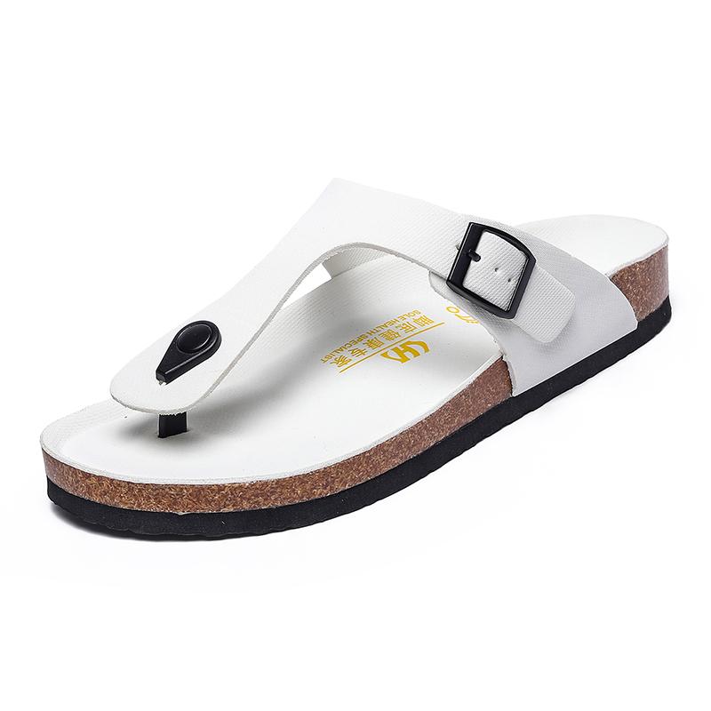 Mode Neuer Trend Gacimy Herrenmode Korksandalen Sommer Kork Clogs Hausschuhe Unisex Freizeit Pantoletten Outdoor Plateau Rutschfeste Zehentrenner 43 weiß