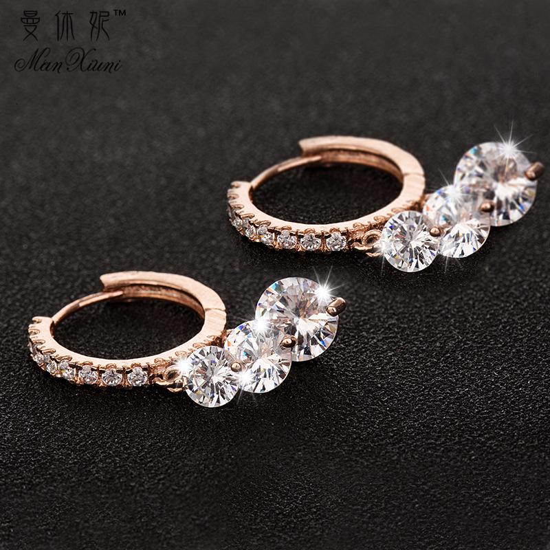 1pc Elegante Kristall Lange Ohrringe Koreanische Temperament Einfache Mode Ohrringe Süße Wilde Ohrringe weiß