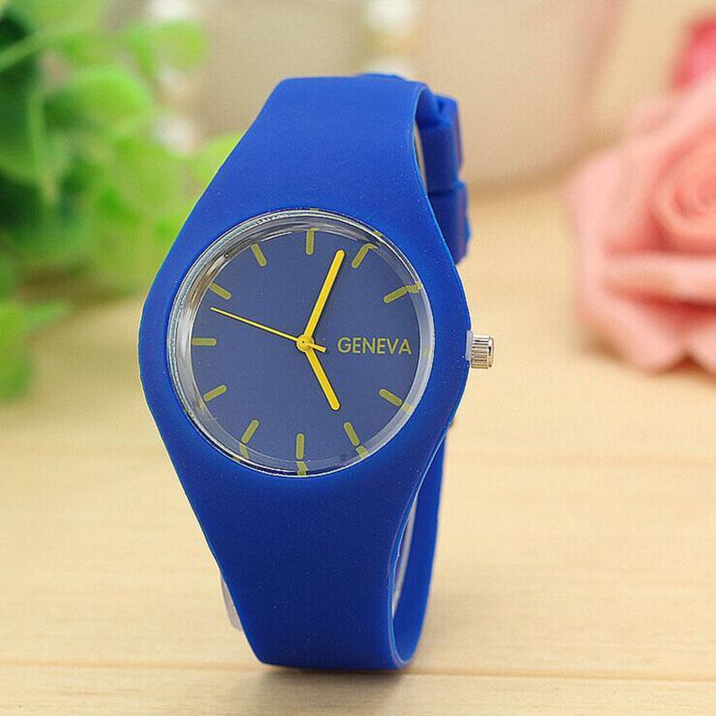 Trendy Unisex Paar Uhren Trendy Kinder Frauen Genf Männer Heißer Verkauf Silikon Analog Koreanische Sport Uhr Gelee Uhren Hohe Qualität Student Unisex blau