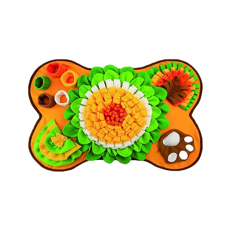 Neue Geruchsmatte für Haustiere, Futtersuche, Geruchstrainingsdecke, Unterhaltung, interaktives Slow-Food-Trainingsmatte für Hunde, pädagogisches Spielzeug für Haustiere 64 43cm gelb