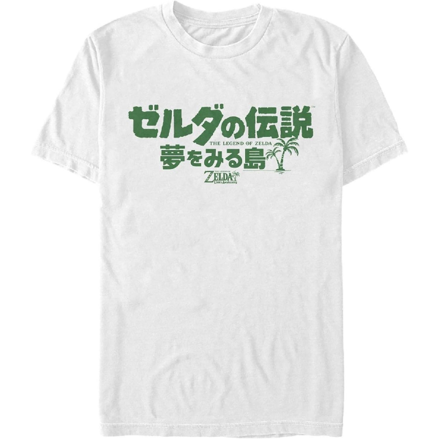 Fifth Sun Herren Nintendo Legend of Zelda Link's Awakening Japanisches Logo T-Shirt XXXXXL weiß