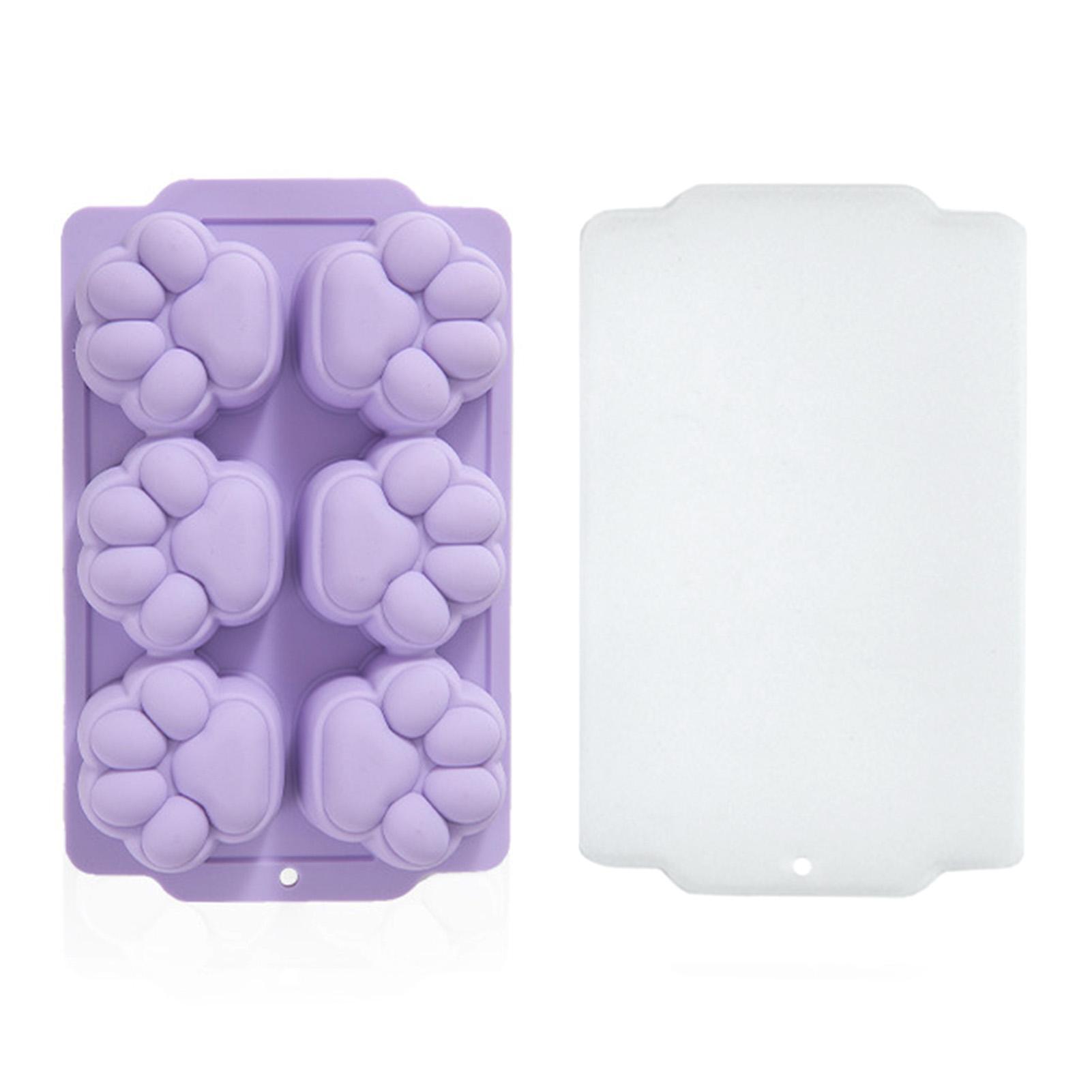 Pfoten-Futterform Niedliche Katzenpfoten-Form Weiche Silikon-Eiswürfelform für Küche Ofen Kühlschrank Licht Light Purple