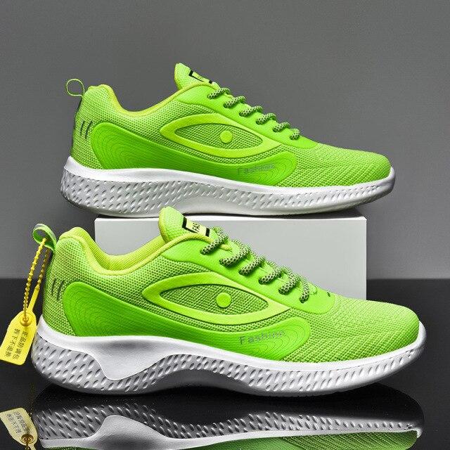 Herren Laufschuhe Mode Lässig Fly Knitting Ghost Eye Nachtleuchtend Laufschuhe Trend Übergröße 46 Outdoor Sportschuhe 40 fluoreszierende grün