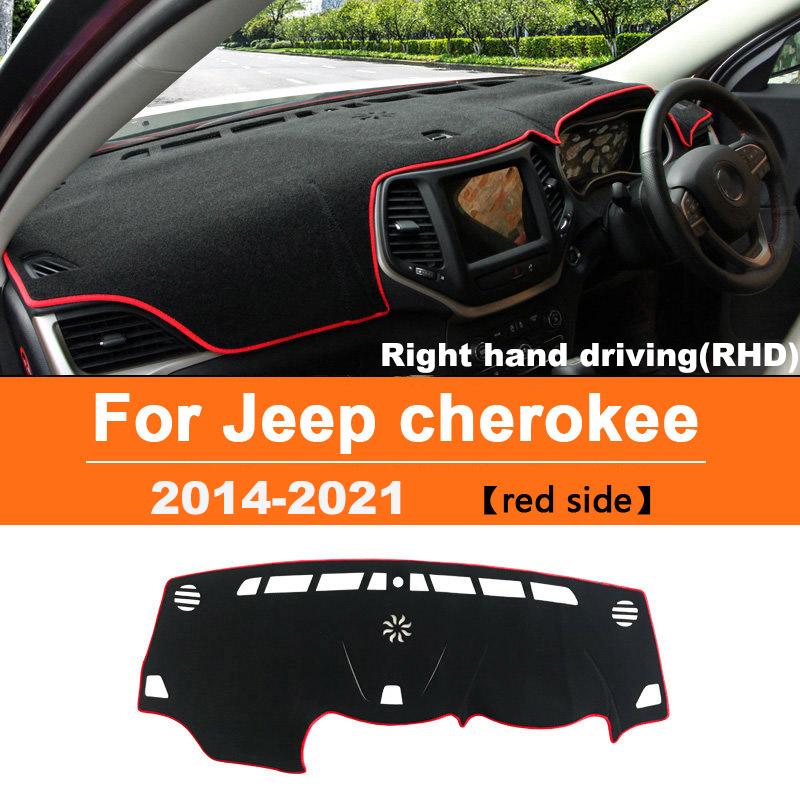 Für Jeep Cherokee 2014-2018 Auto Armaturenbrett Abdeckung Matte Sonnenschutz Pad Instrumententafel Teppiche Schutz Zubehör RHD Red Side
