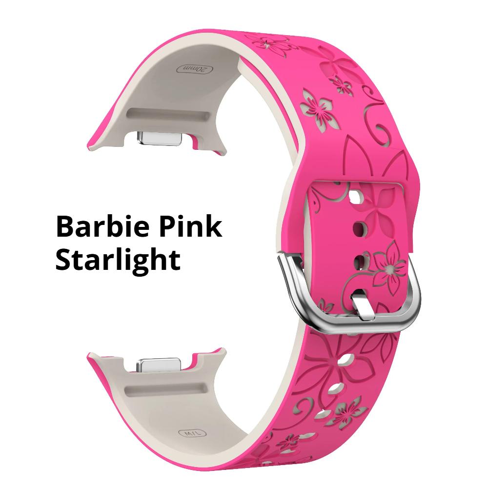 Geschnitztes Silikonarmband für Samsung Galaxy 8 40 44mm/8 Classic Modisches Atmungsaktives Zweifarbiges Armband für Galaxy 8 Classic/40 44mm Samsung Galaxy 8 40mm rosa