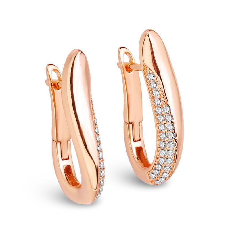 MINTHA Modeschmuck Party Zirkonia Luxus Clip-Ohrringe für Frauen Mutter Ehefrau Freundin Geburtstagsgeschenk A
