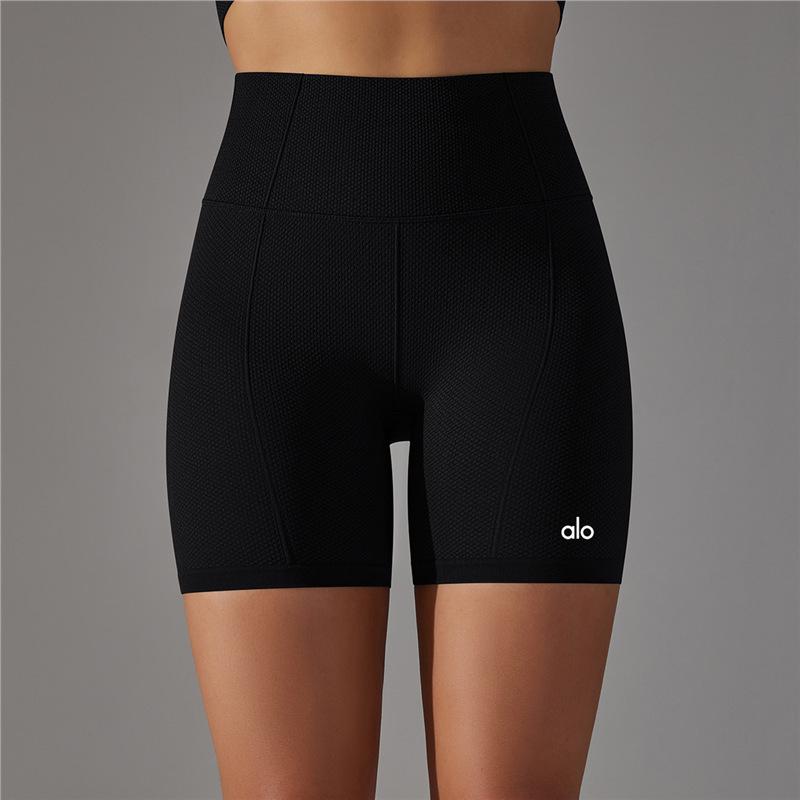Nordamerika Alo Yoga Hohe Taille Damen Bauchkontrolle Po-Lifting Yoga-Shorts Large schwarz