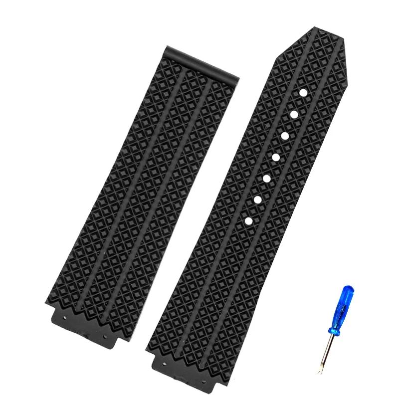 Armband Für HUBLOT BIG BANG Silikon 26mm*19mm 25mm*17mm Wasserdicht Herren Armband Kette Uhr Gummi Armband Kette 26-19mm