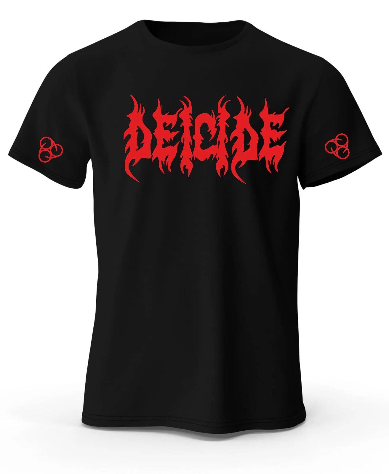 DEICIDE DEATH METAL DEUTSCHE BAND MUSIK T-SHIRT Schwarz Riemen Custom Sommer Personalisiert Locker Baumwolle Paar 2XL red