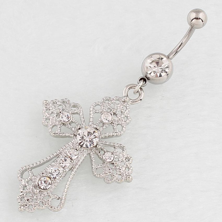 Hypoallergener Bauchnabelring - Edelstahl Gebogene Hantel Körperpiercing Schmuck weiß