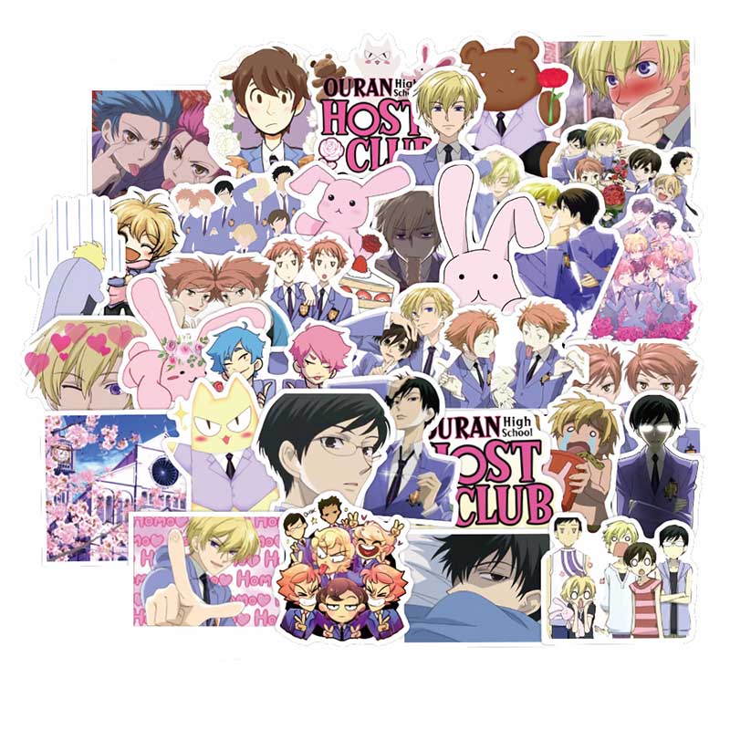 50 Stück Anime Ouran High School Host Club Aufkleber Japan Klassischer Anime Wasserdicht Aufkleber Skateboard Aufkleber Laptop Koffer