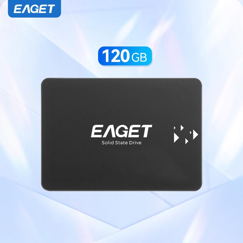 EAGET Tragbare SSD, Multicapacity-SSD, interne Solid-State-Festplatte, 2,5 Zoll, SATA III, interne SSD, bis zu 550 MB/s, Upgrade für PC oder Laptop 120GB
