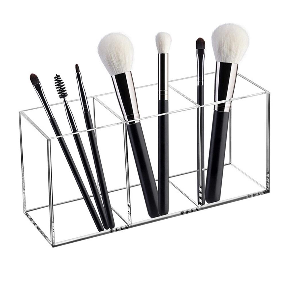 3 Löcher transparente Kosmetik Make-up Acryl Make-up Pinsel Werkzeug Aufbewahrungsbox Fall Make-up Pinsel Halter Tisch Organizer Make-up-Tool