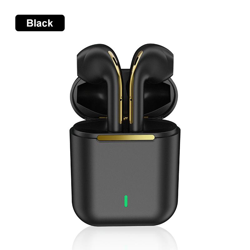 J18 TWS Bluetooth Kopfhörer Headset Echte Drahtlose Ohrhörer In Ear Stereo Kopfhörer Ohrhörer für Xiaomi Samsung Telefon TWS schwarz