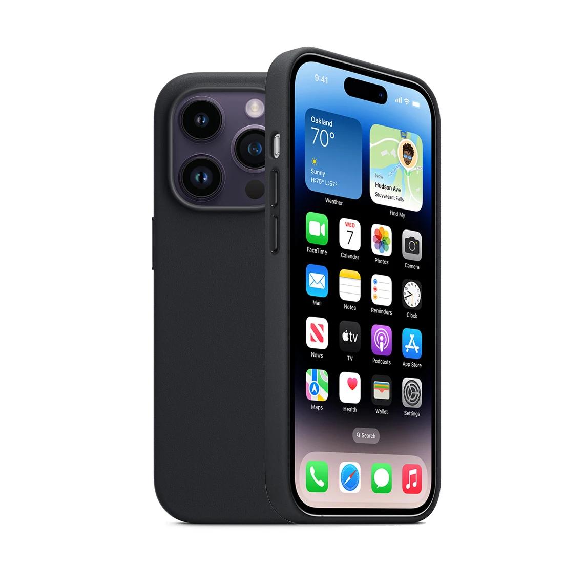 Magnetische Hülle aus echtem Leder für iPhone 14 Pro Max 14 Plus Hülle Magsafe Hülle Kabelloses Laden 14 Pro Sturzschutzhülle for iphone14pro(6.1')