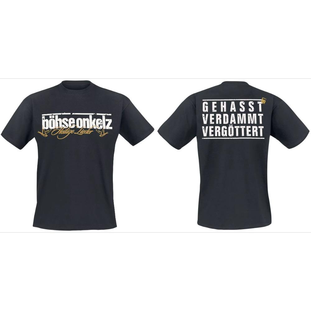 25 Gehasst Verdammt Vergöttert II Böhse Onkelz Peripherer Musterdruck Sommer Luxusmarke Baumwolle Herren- und Damen-T-Shirts M
