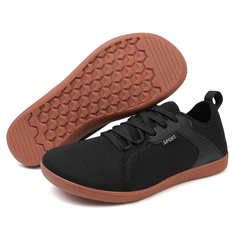 Modische, breitere Unisex-Schuhe aus atmungsaktivem Mesh für Herren, Barfußschuhe mit breiter Spitze, neue Flats, weiche Sohle ohne Sprengung, breitere Zehenpartie, große Größe 36