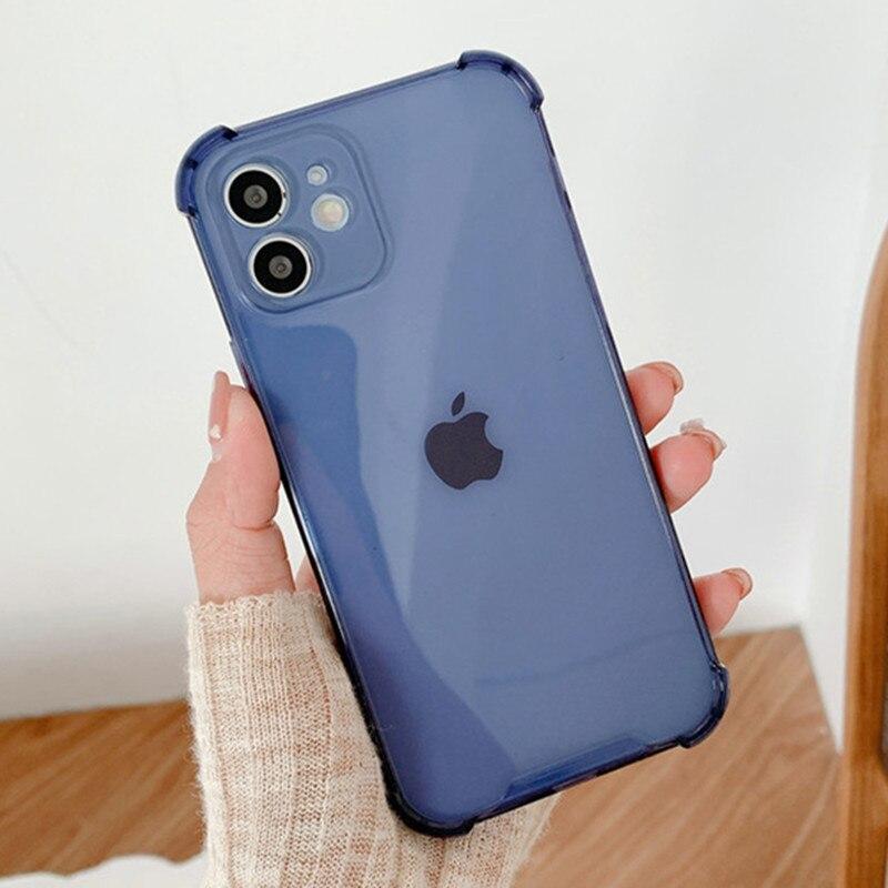 Stoßfeste transparente TPU-Abdeckung für iPhone 15 14 13 Pro Max 12 Mini Handyhülle für iPhone 11 Pro Max Xs XR X 7 8 Plus 6 6s Soft Cover iPhone 13 Pro Max dunkelblaue