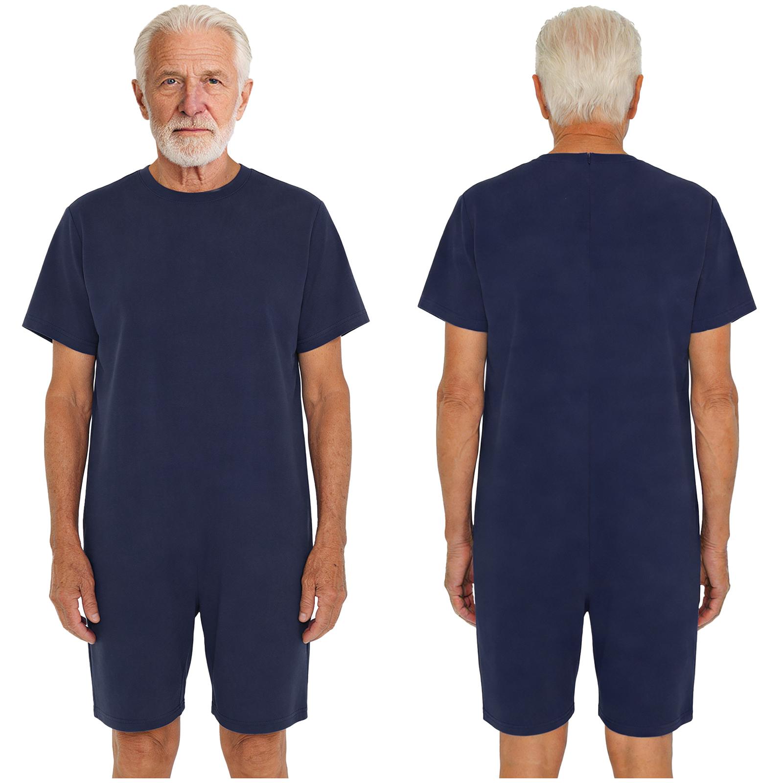 Kompletter Anti-Strip Sicherheits-Overall S-3XL: Unisex Overall mit Rückenreißverschluss für Patienten mit Demenz oder Verhaltensauffälligkeiten 3XL