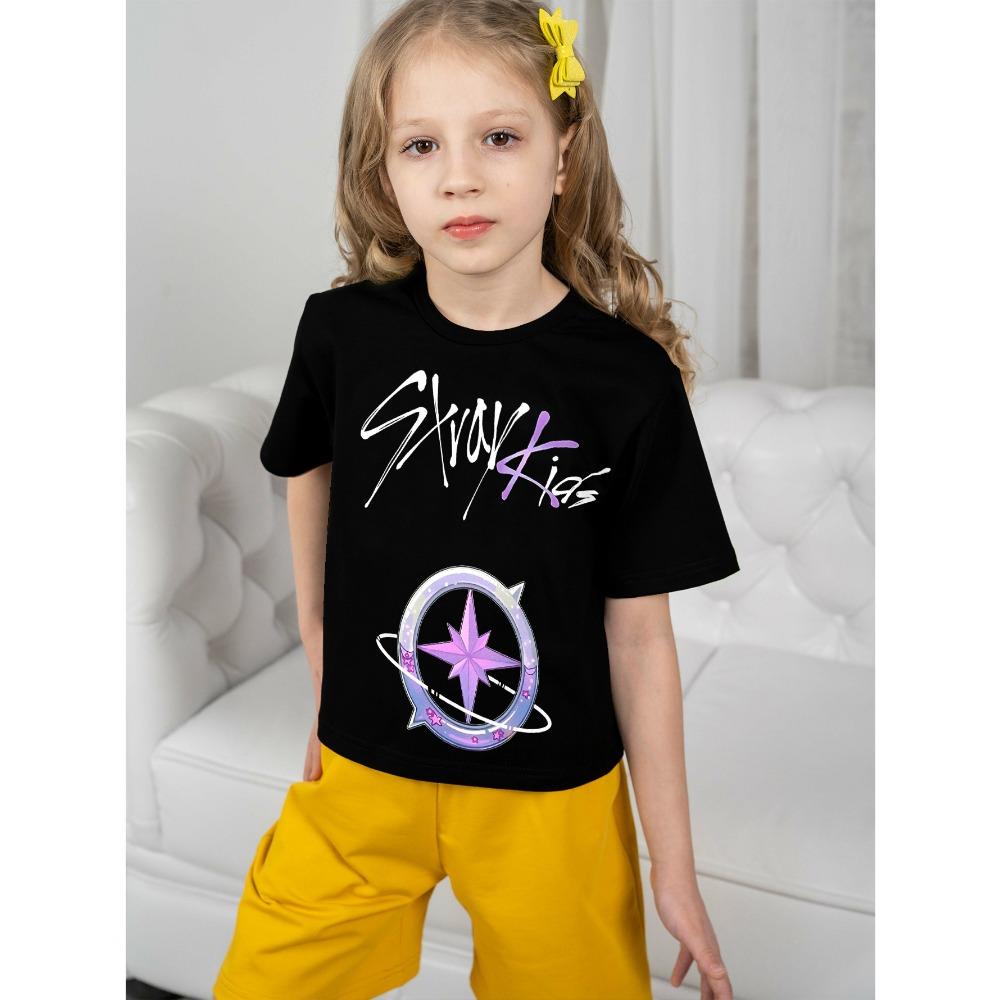 3D-Druck-S-Skzoo-o-Babykleidung 5 bis 14 Jahre Männliche Outdoor-Kleidung für-S-Stray-Kids-Kinder Junge Mädchen k-Kpop Kind T-Shirt Top 160