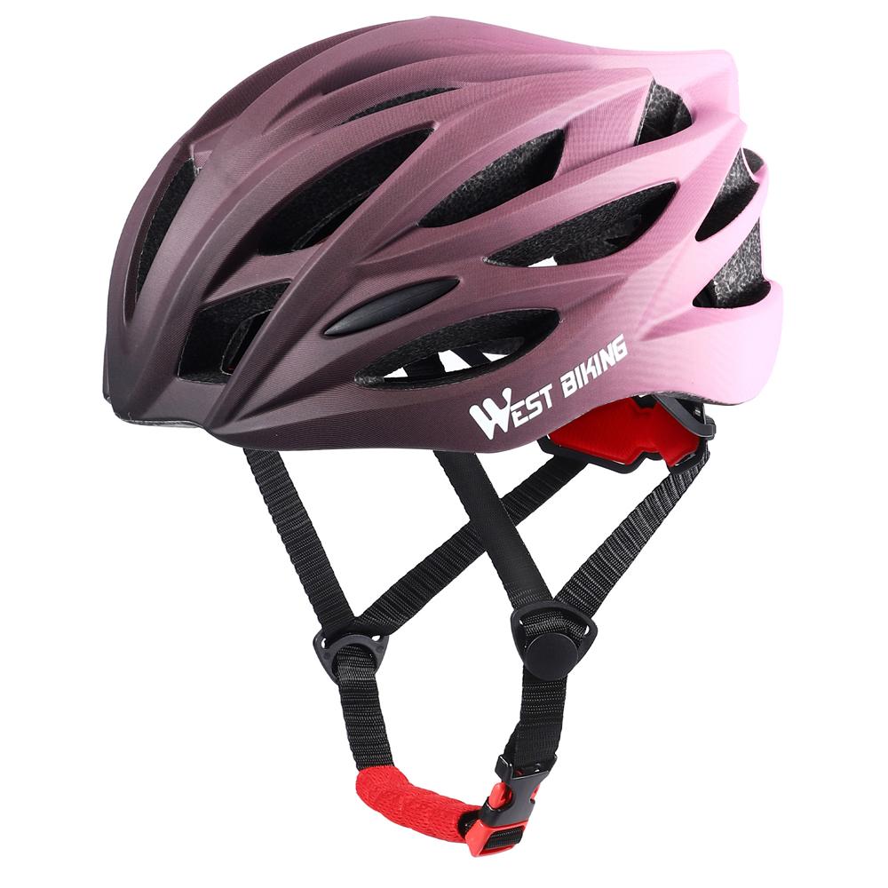 Atmungsaktiver Fahrradhelm mit Farbverlauf, ultraleichter integrierter Fahrradhelm, Sicherheit violett