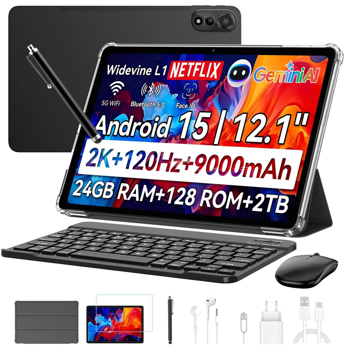 Blackview MEGA 2 Android 15 4G Tablet 12 Zoll 24GB/36GB RAM 256GB ROM Widevine L1 24+128 grau