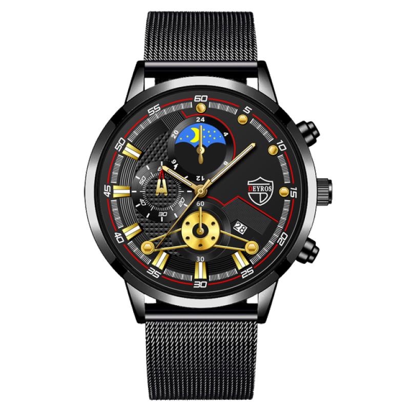 2023 mode Herren Sport Uhren Männer Business Edelstahl Mesh Gürtel Quarz Armbanduhr Mann Casual Top Marke Luxus Uhr Reloj hombre