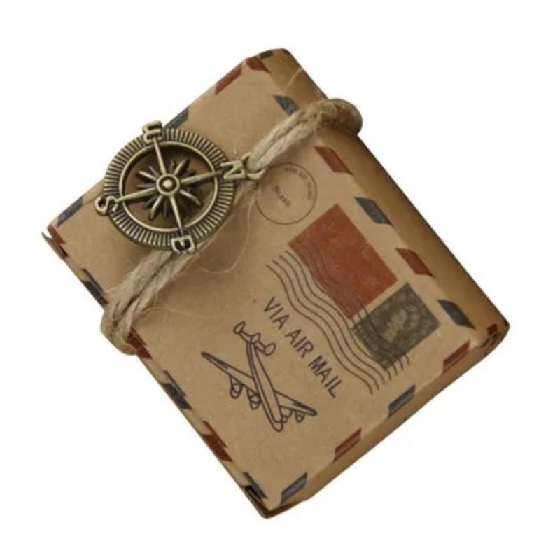 100 Stück Geschenkboxen für Süßigkeiten, Kraftkartons im Retro-Post-Stil, Papiertüten für Weihnachtsgeschenke, Partygeschenke für Hochzeiten 60X45X35mm