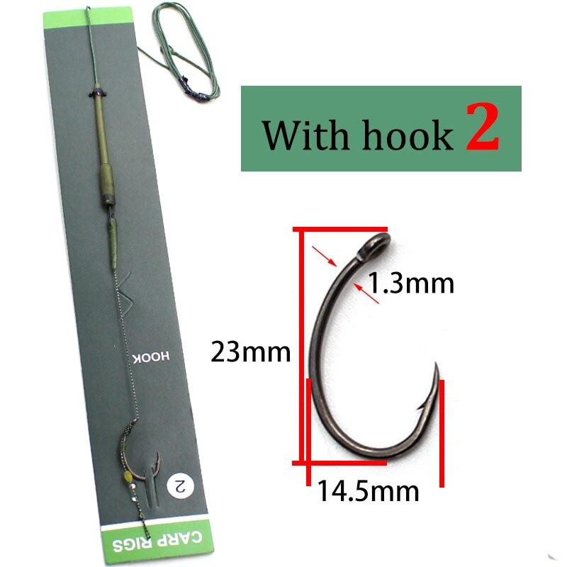Karpfenangeln-Haar-Rigs, fertige Karpfen-Angelhaken, Größe 2#4#6#8, Angelausrüstung, Zubehör, Pesca